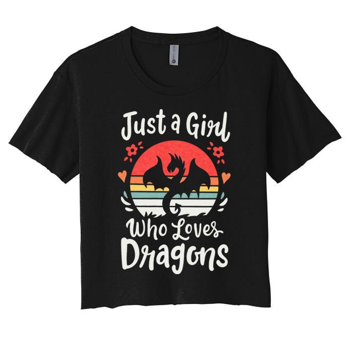 Just A Girl Who Loves Dragons Women's Crop Top Tee