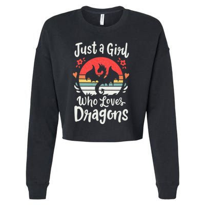 Just A Girl Who Loves Dragons Cropped Pullover Crew