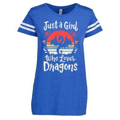 Just A Girl Who Loves Dragons Enza Ladies Jersey Football T-Shirt