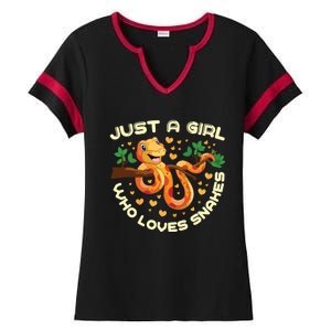 Just A Girl Who Loves Snakes Funny Snake Lover Gifts Ladies Halftime Notch Neck Tee