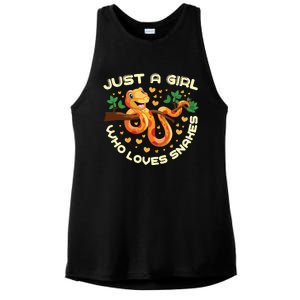 Just A Girl Who Loves Snakes Funny Snake Lover Gifts Ladies PosiCharge Tri-Blend Wicking Tank