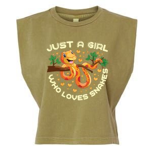 Just A Girl Who Loves Snakes Funny Snake Lover Gifts Garment-Dyed Women's Muscle Tee