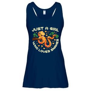 Just A Girl Who Loves Snakes Funny Snake Lover Gifts Ladies Essential Flowy Tank