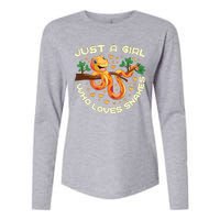 Just A Girl Who Loves Snakes Funny Snake Lover Gifts Womens Cotton Relaxed Long Sleeve T-Shirt