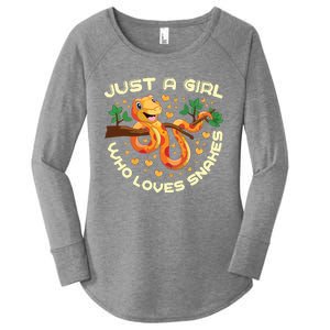 Just A Girl Who Loves Snakes Funny Snake Lover Gifts Women's Perfect Tri Tunic Long Sleeve Shirt