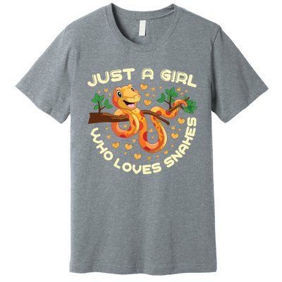 Just A Girl Who Loves Snakes Funny Snake Lover Gifts Premium T-Shirt