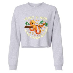 Just A Girl Who Loves Snakes Funny Snake Lover Gifts Cropped Pullover Crew