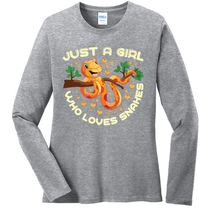 Just A Girl Who Loves Snakes Funny Snake Lover Gifts Ladies Long Sleeve Shirt