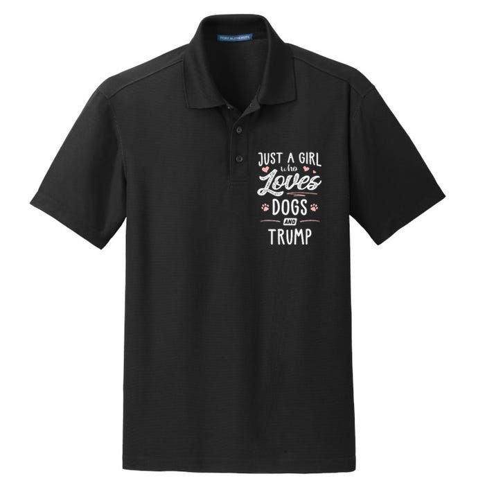 Just A Girl Who Loves Dogs And Trump Gift Dog Lover Dry Zone Grid Polo