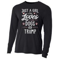 Just A Girl Who Loves Dogs And Trump Gift Dog Lover Cooling Performance Long Sleeve Crew