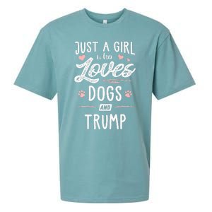 Just A Girl Who Loves Dogs And Trump Gift Dog Lover Sueded Cloud Jersey T-Shirt