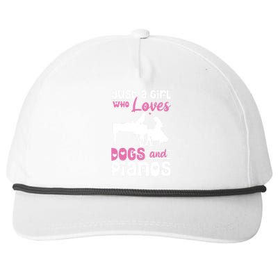 Just A Girl Who Loves Dogs And Pianos For Piano Players Snapback Five-Panel Rope Hat