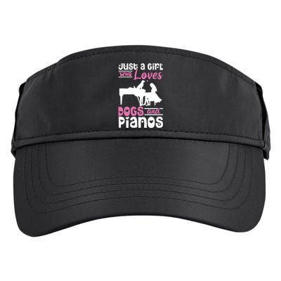 Just A Girl Who Loves Dogs And Pianos For Piano Players Adult Drive Performance Visor