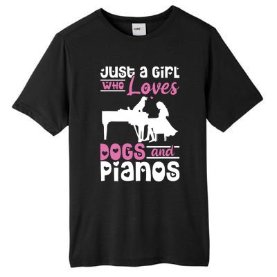 Just A Girl Who Loves Dogs And Pianos For Piano Players Tall Fusion ChromaSoft Performance T-Shirt