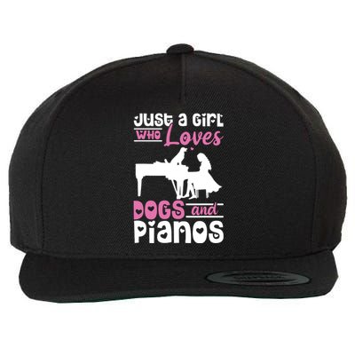 Just A Girl Who Loves Dogs And Pianos For Piano Players Wool Snapback Cap