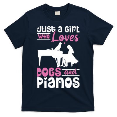 Just A Girl Who Loves Dogs And Pianos For Piano Players T-Shirt