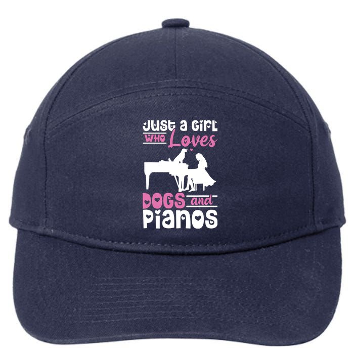 Just A Girl Who Loves Dogs And Pianos For Piano Players 7-Panel Snapback Hat