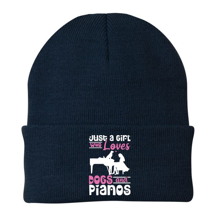 Just A Girl Who Loves Dogs And Pianos For Piano Players Knit Cap Winter Beanie