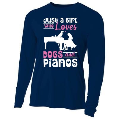 Just A Girl Who Loves Dogs And Pianos For Piano Players Cooling Performance Long Sleeve Crew