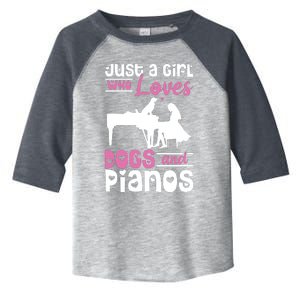 Just A Girl Who Loves Dogs And Pianos For Piano Players Toddler Fine Jersey T-Shirt