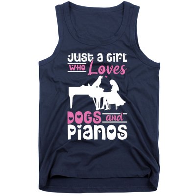 Just A Girl Who Loves Dogs And Pianos For Piano Players Tank Top