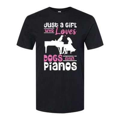 Just A Girl Who Loves Dogs And Pianos For Piano Players Softstyle CVC T-Shirt