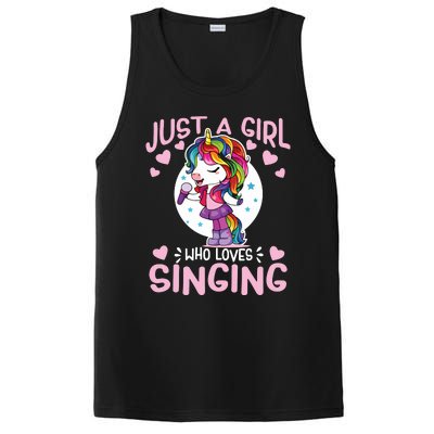 Just A Girl Who Loves Singing Funny Karaoke Singer Unicorn PosiCharge Competitor Tank