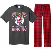 Just A Girl Who Loves Singing Funny Karaoke Singer Unicorn Pajama Set