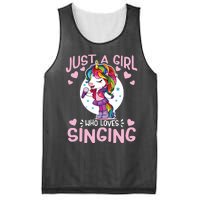 Just A Girl Who Loves Singing Funny Karaoke Singer Unicorn Mesh Reversible Basketball Jersey Tank