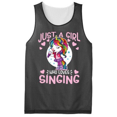 Just A Girl Who Loves Singing Funny Karaoke Singer Unicorn Mesh Reversible Basketball Jersey Tank