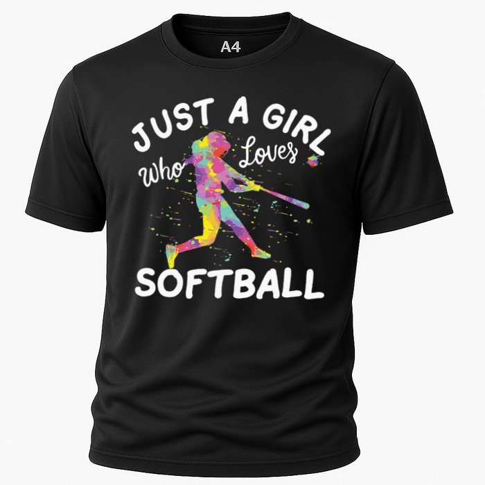 Just A Girl Who Loves Softball Cooling Performance Crew T-Shirt