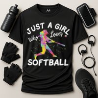 Just A Girl Who Loves Softball Cooling Performance Crew T-Shirt