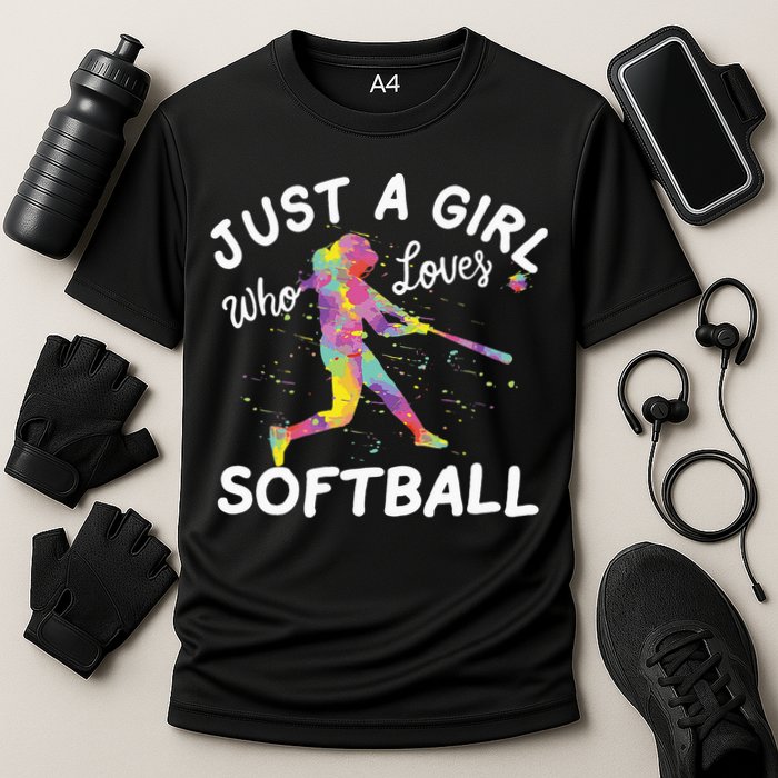 Just A Girl Who Loves Softball Cooling Performance Crew T-Shirt