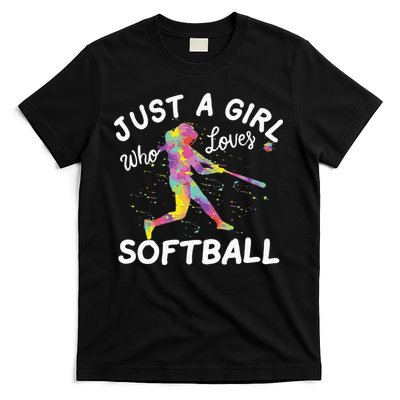 Just A Girl Who Loves Softball T-Shirt