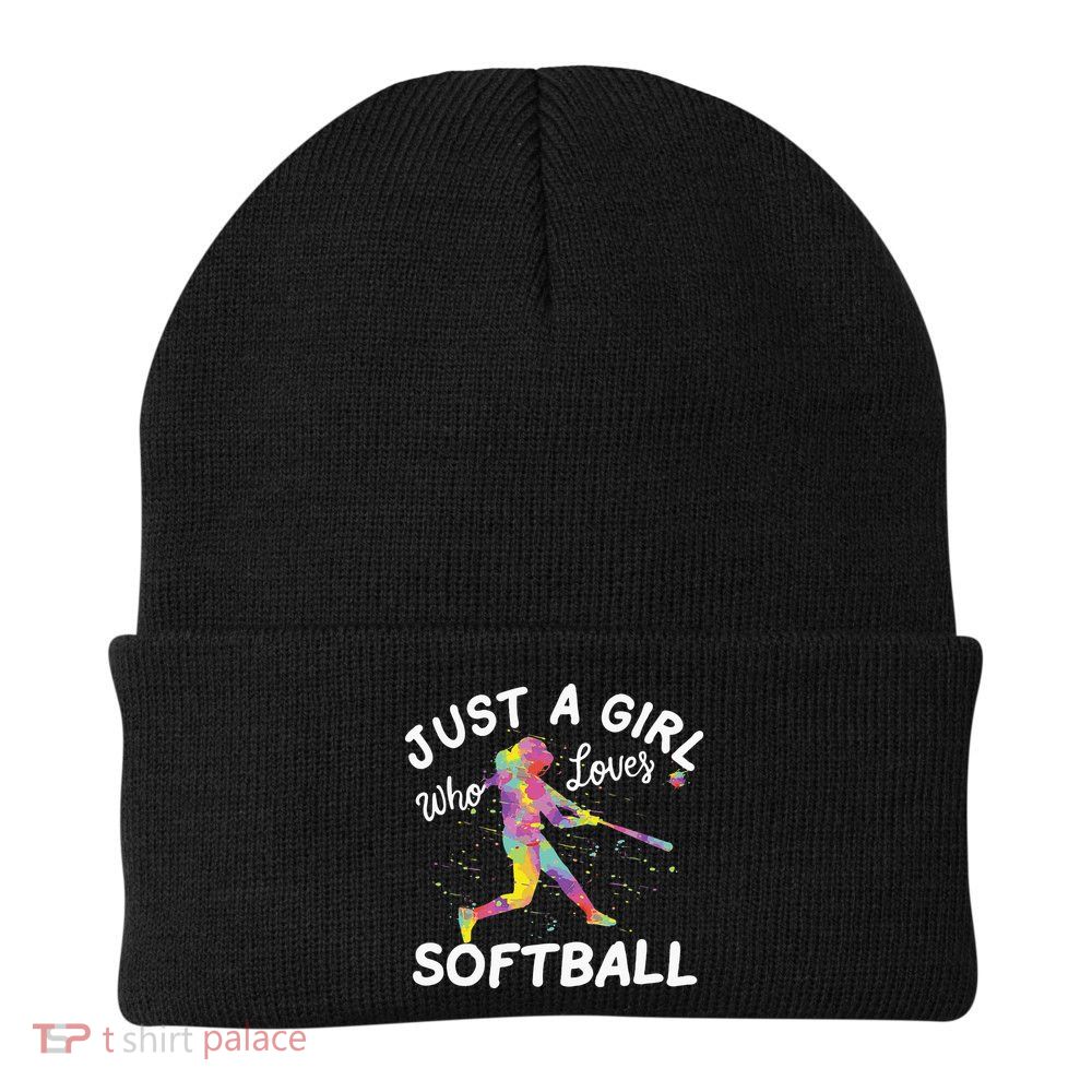 Just A Girl Who Loves Softball Beanie
