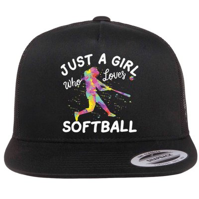 Just A Girl Who Loves Softball Flatbill Hat