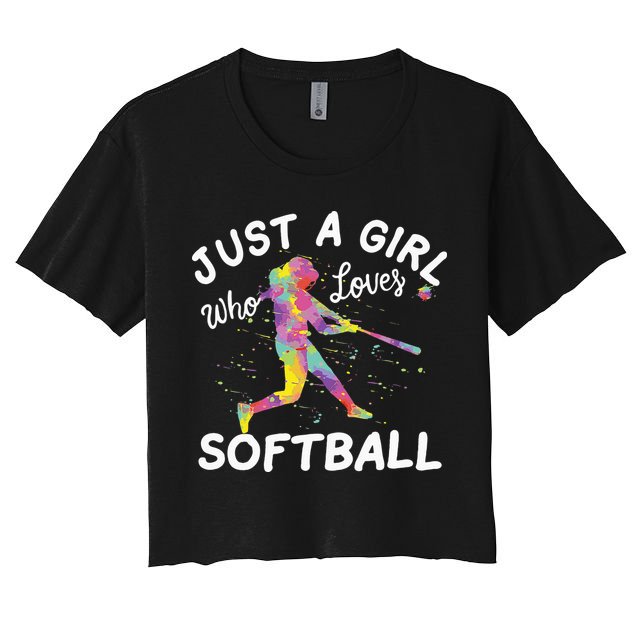 Just A Girl Who Loves Softball Crop Top