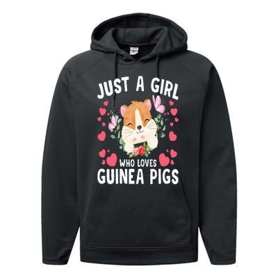 Just A Girl Who Loves Guinea Pigs Cute Guinea Pig Performance Fleece Hoodie