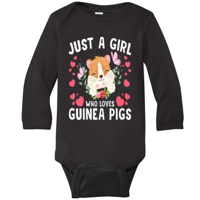 Just A Girl Who Loves Guinea Pigs Cute Guinea Pig Baby Long Sleeve Bodysuit