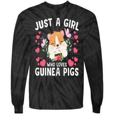 Just A Girl Who Loves Guinea Pigs Cute Guinea Pig Tie-Dye Long Sleeve Shirt