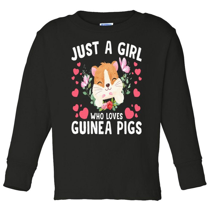 Just A Girl Who Loves Guinea Pigs Cute Guinea Pig Toddler Long Sleeve Shirt