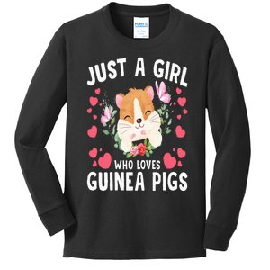 Just A Girl Who Loves Guinea Pigs Cute Guinea Pig Kids Long Sleeve Shirt