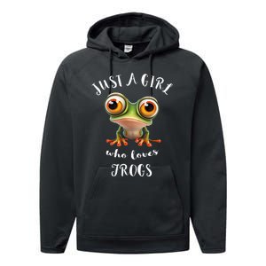 Just A Girl Who Love Rainforest Amphibian Red Eyed Tree Frog Performance Fleece Hoodie