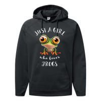 Just A Girl Who Love Rainforest Amphibian Red Eyed Tree Frog Performance Fleece Hoodie