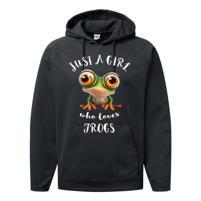 Just A Girl Who Love Rainforest Amphibian Red Eyed Tree Frog Performance Fleece Hoodie