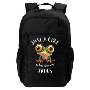 Just A Girl Who Love Rainforest Amphibian Red Eyed Tree Frog Daily Commute Backpack