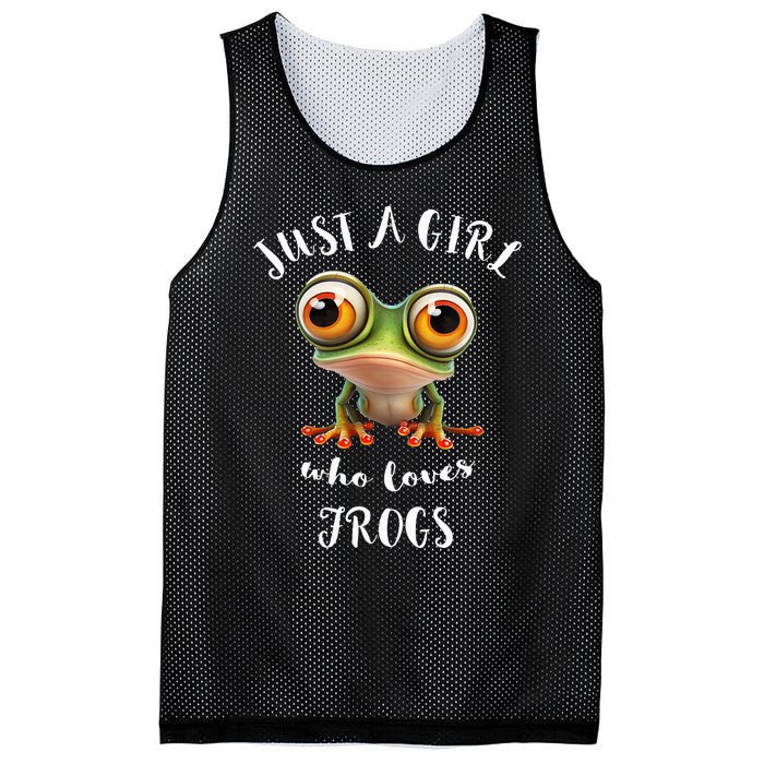 Just A Girl Who Love Rainforest Amphibian Red Eyed Tree Frog Mesh Reversible Basketball Jersey Tank