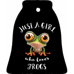 Just A Girl Who Love Rainforest Amphibian Red Eyed Tree Frog Ceramic Bell Ornament