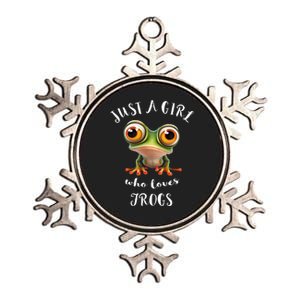 Just A Girl Who Love Rainforest Amphibian Red Eyed Tree Frog Metallic Star Ornament