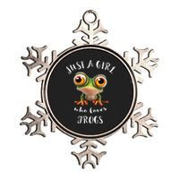 Just A Girl Who Love Rainforest Amphibian Red Eyed Tree Frog Metallic Star Ornament